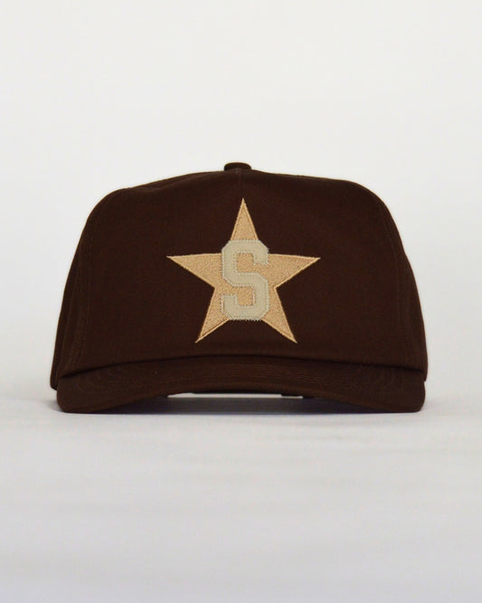 Letterman Hat | Brown & Gold