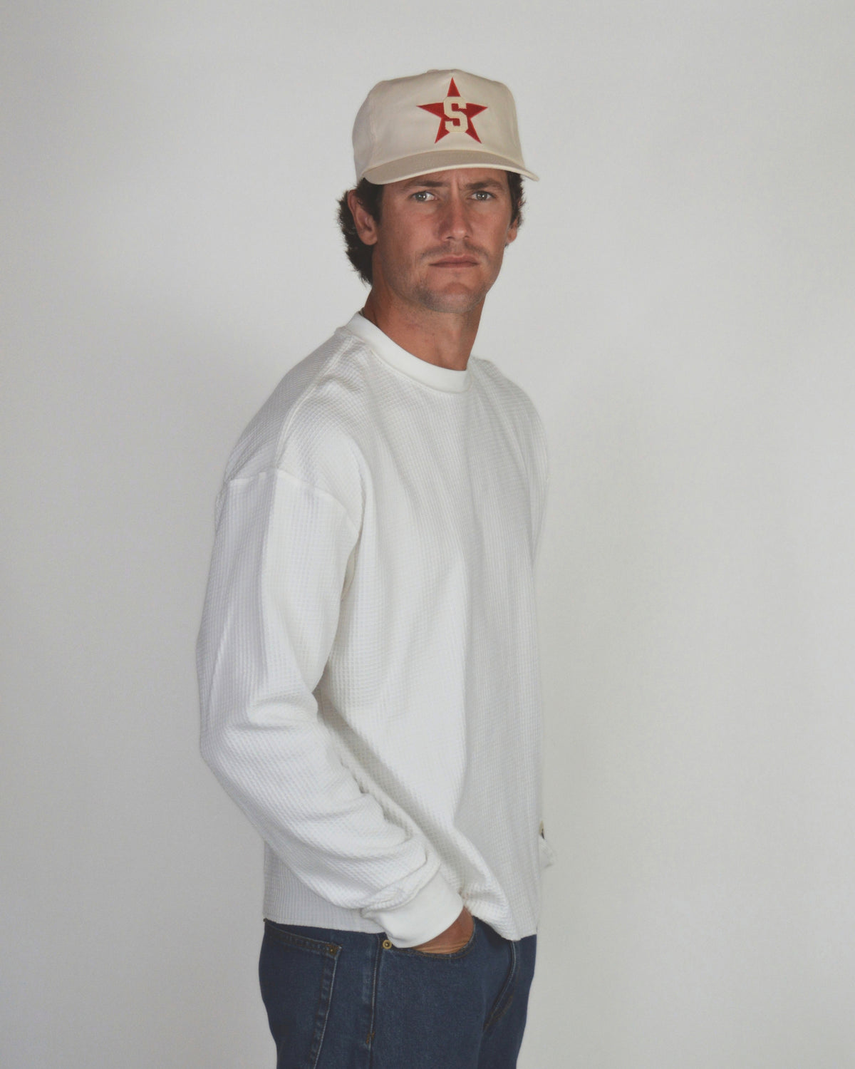 Letterman Hat | Off-white & Red
