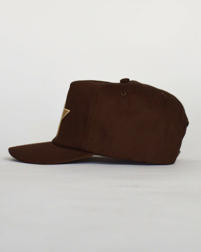 Letterman Hat | Brown & Gold