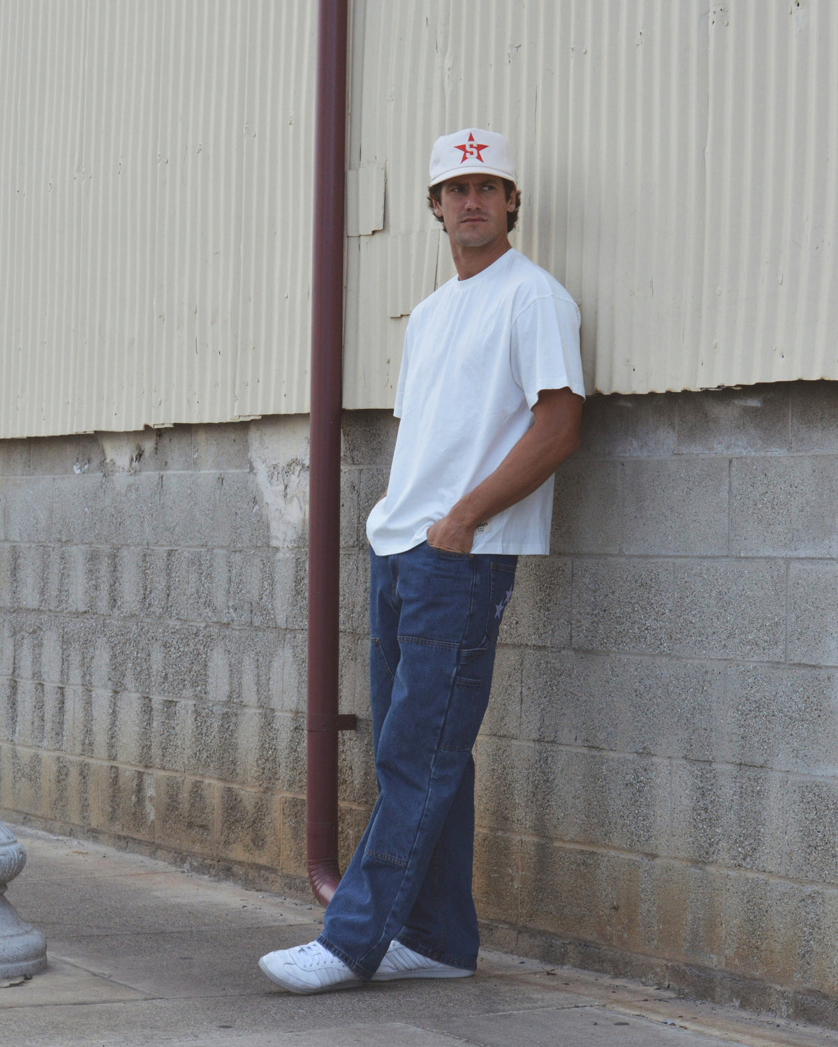 Letterman Hat | Off-white & Red